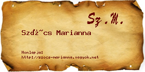 Szőcs Marianna névjegykártya